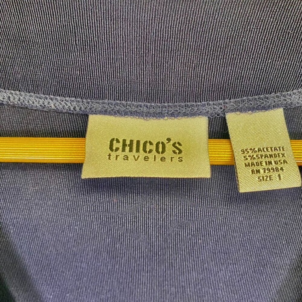 Chico's Travelers Dark Blue V Neck Cardigan - Picture 5 of 8